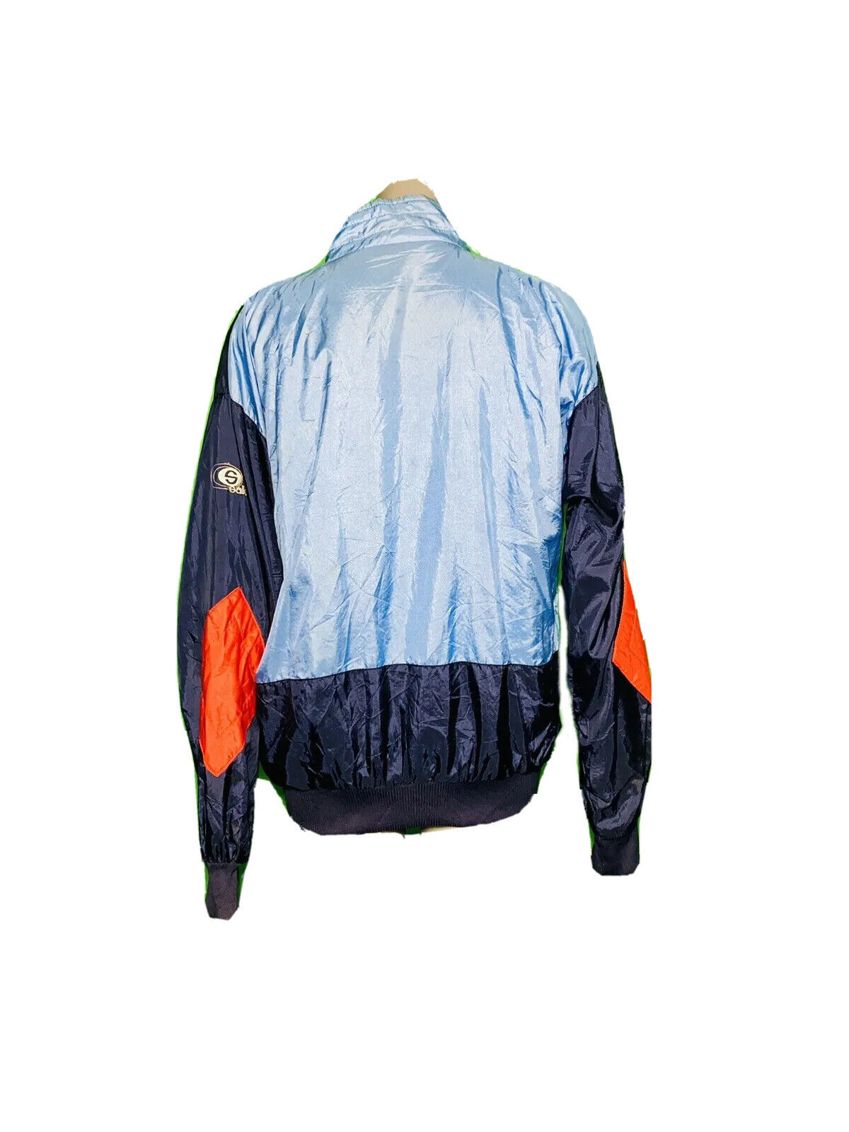 BLUE AND RED MIX VINTAGE SALLER SHELL JACKET UK M