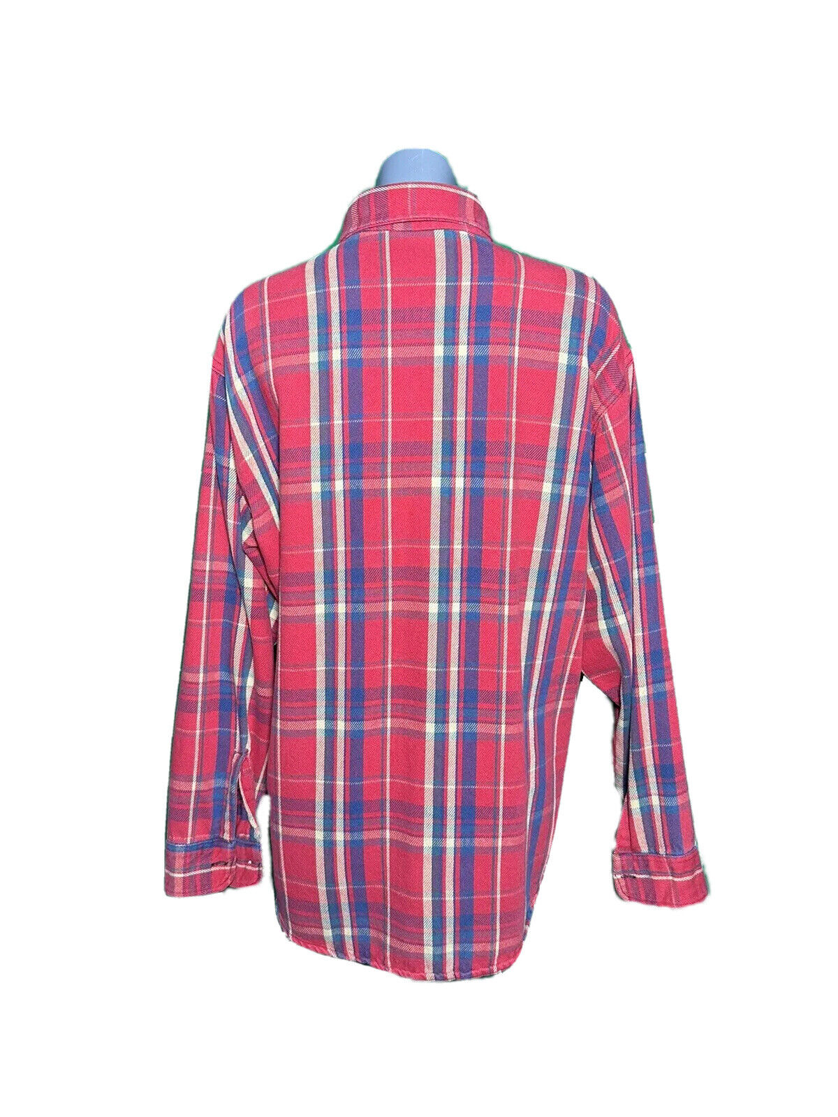 ST JOHNS BAY MENS LONG SLEEVE CHECK FLANNEL SHIRT RED SIZE UK L