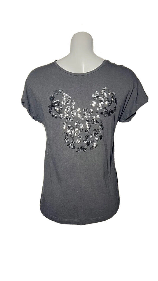 DISNEY BLACK MICKEY SEQUENS TOP SIZE M