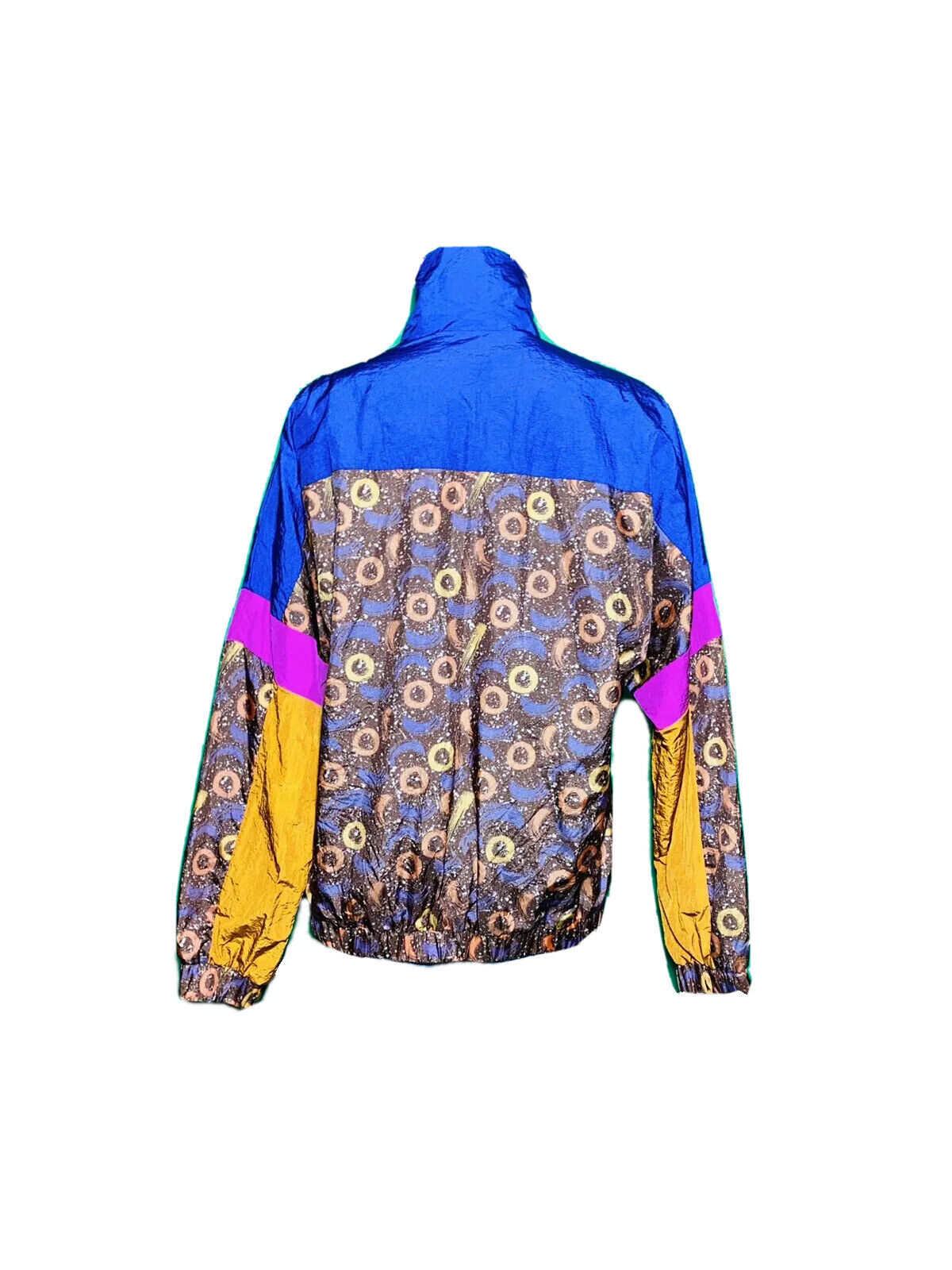 PURPLE VINTAGE PRINT FESTIVAL SHELL JACKET SIZE S
