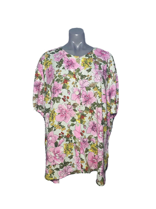 NICE DAY FLORAL PRINT VINTAGE BLOUSE UK SIZE XL