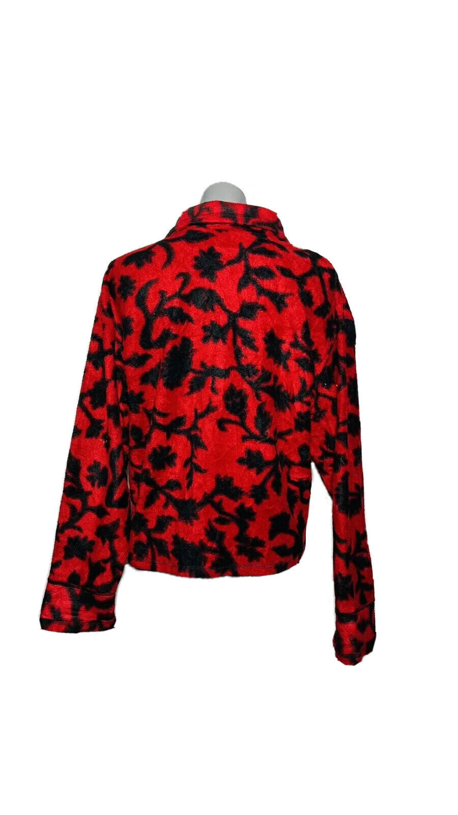 CRAZY FLEECE BY SIGRID OLSEN SIZE M RED AND BLACK