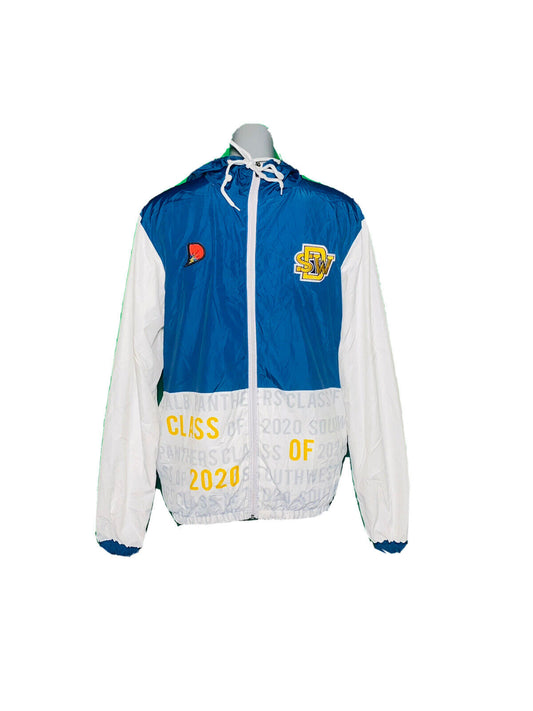 UNIQUE DSW EMBROIDERED PATCH VARSITY RETRO STYLE SHELL JACKET SIZE S