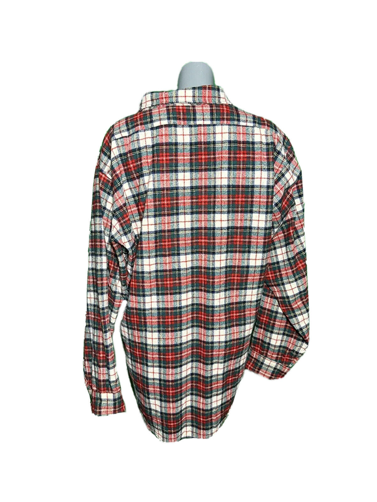 PENDLETON MENS LONG SLEEVE 100% WOOL CHECK FLANNEL SHIRT RED GREEN SIZE UK XL