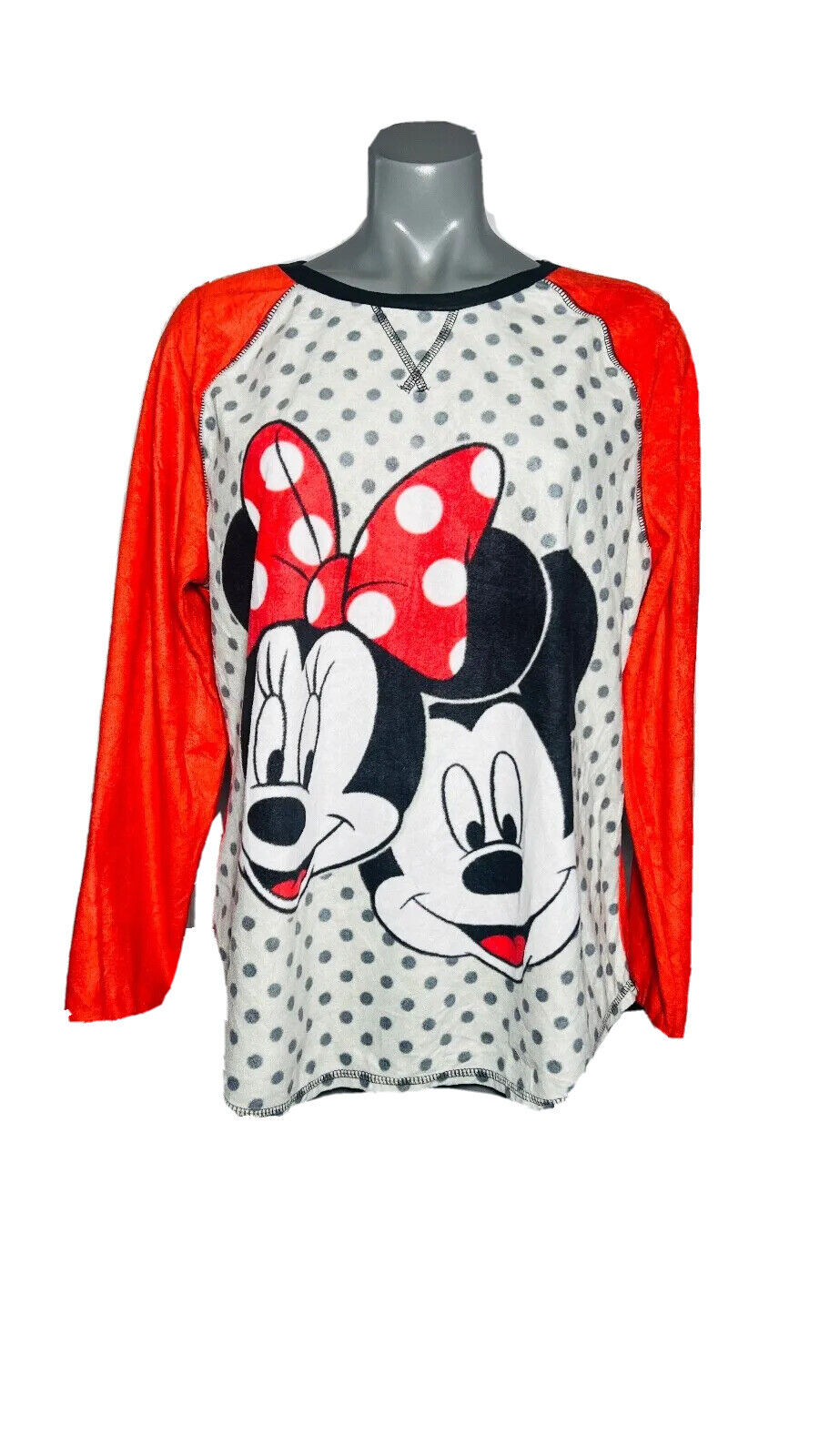 DISNEY RED FLEECE TOP MICKEY AND MINNIE SIZE 2XL