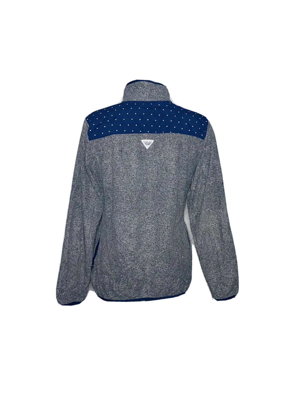 COLUMBIA PFG GREY AND BLUE POLKADOT FLEECE SIZE M