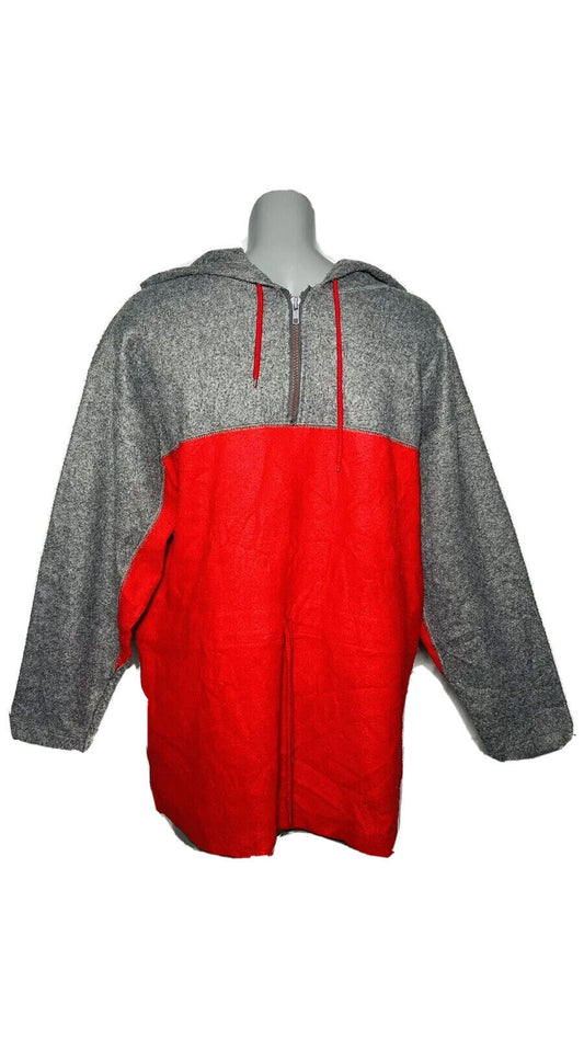 CRAZY FLEECE RED AND GREY SIZE XL PLAIN