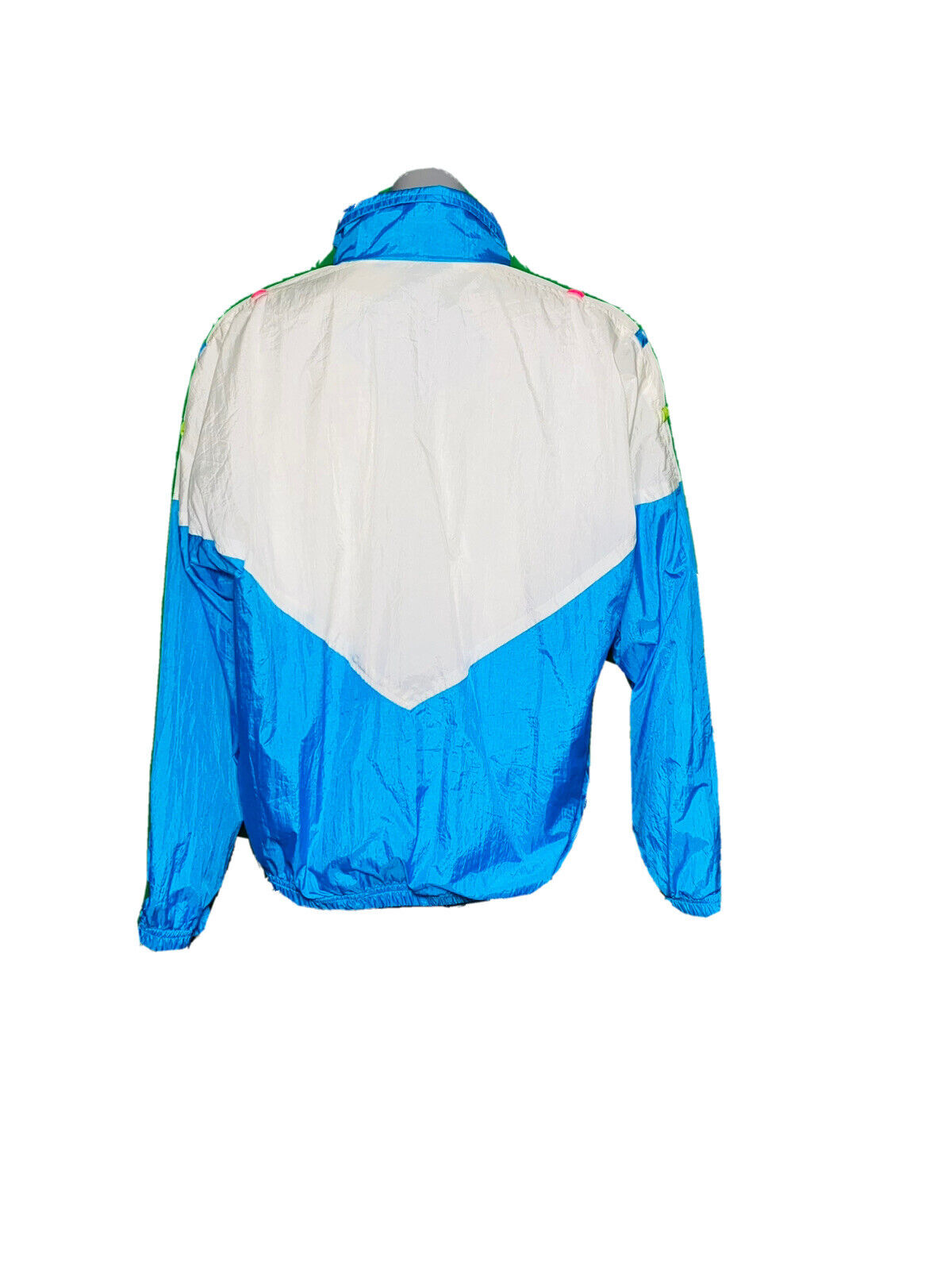 G-4000 RETRO BLOCK COLOUR WHITE AND BLUE 90’s VINTAGE SHELL JACKET SIZE M