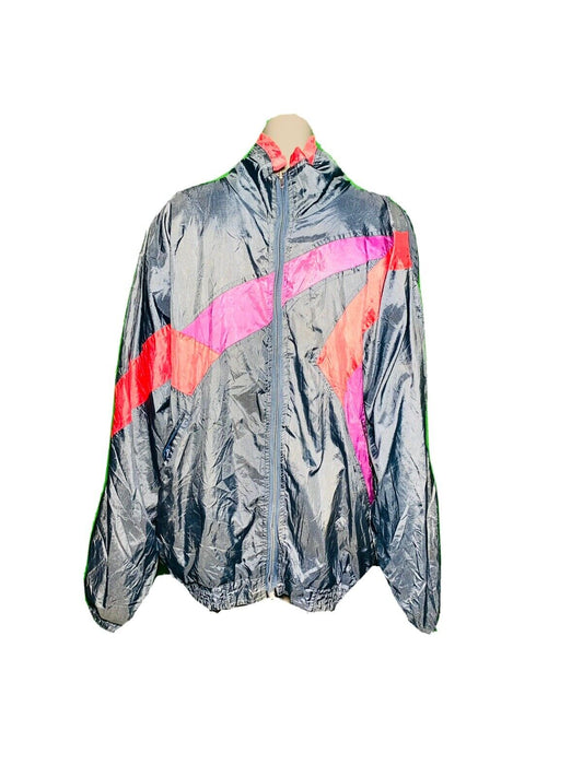 FESTIVAL FIT RETRO STYLE  BLACK 90’s VINTAGE SHELL JACKET SIZE M