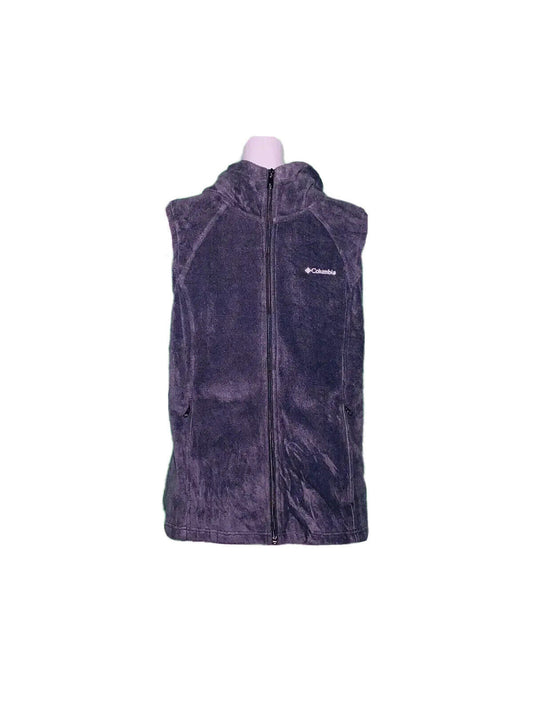 BLACK COLUMBIA GILET CUSTOM FLEECE WITH HOOD SIZE L