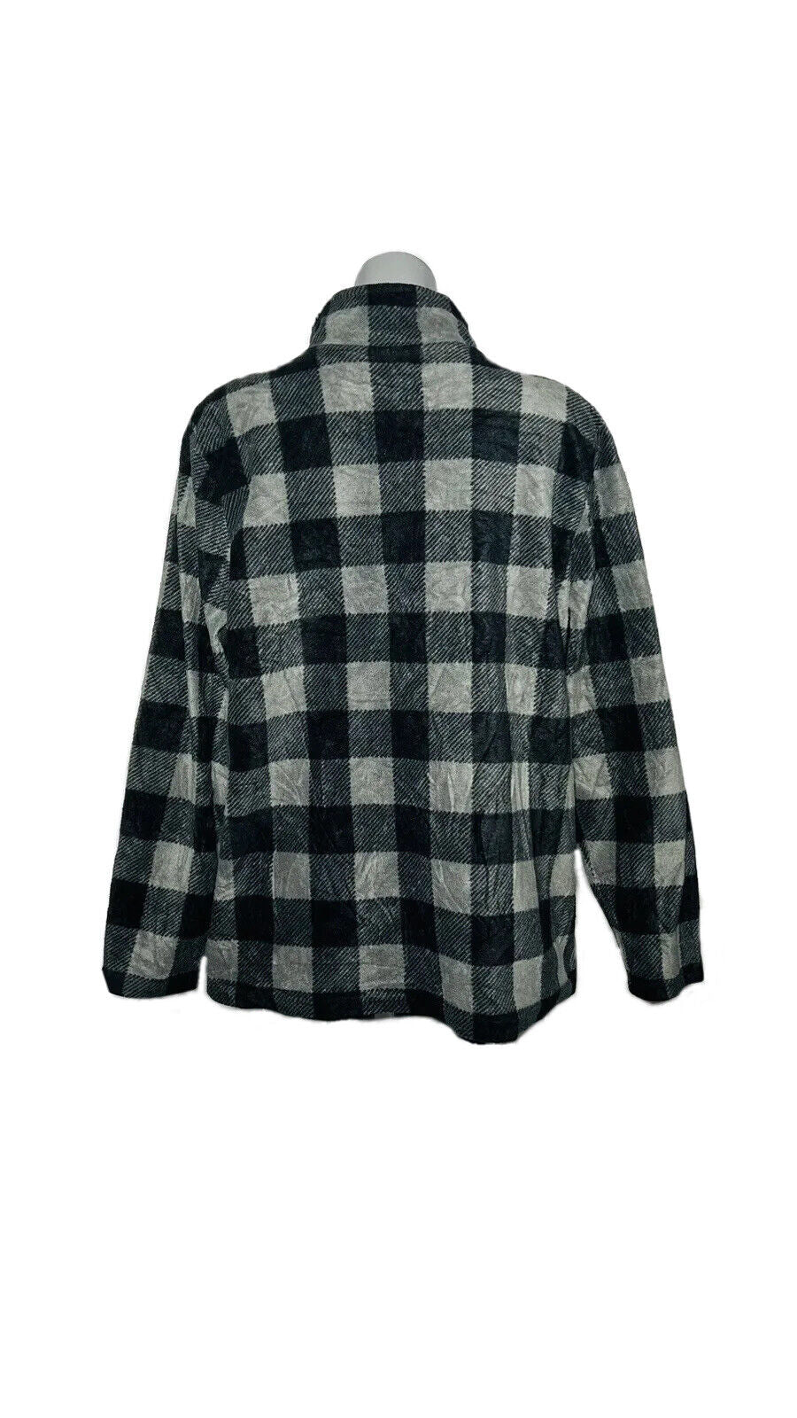 CRAZY FLEECE BY D&CO SIZE XL GRAY CHECK ZIP UP